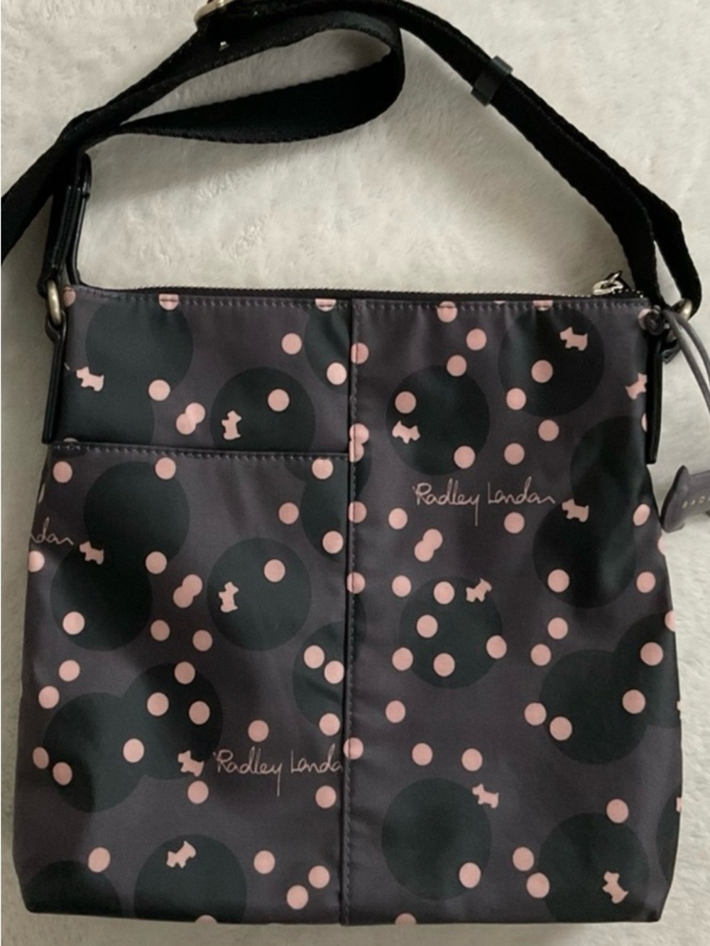 Radley London Clouds Hill Polka Dot Scottie Crossbody Bag Coated Cotton - Picture 9 of 16
